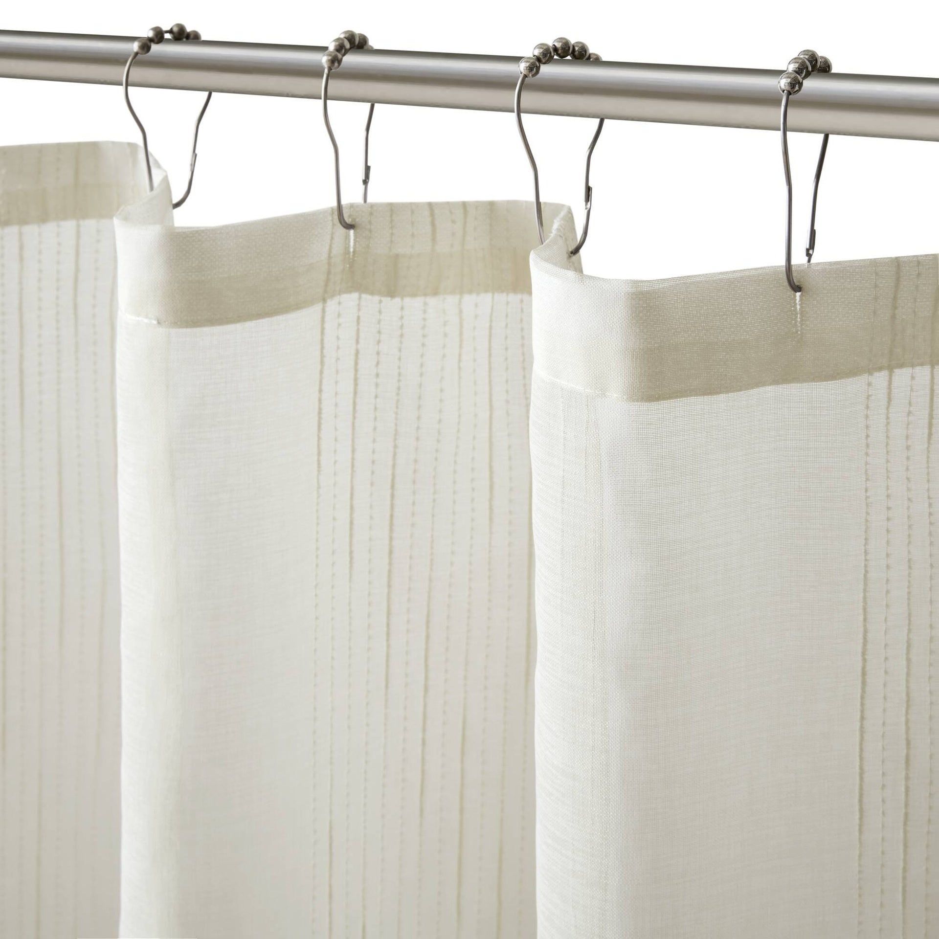 1-Piece 72x72" Sheer Shower Curtain,Ivory