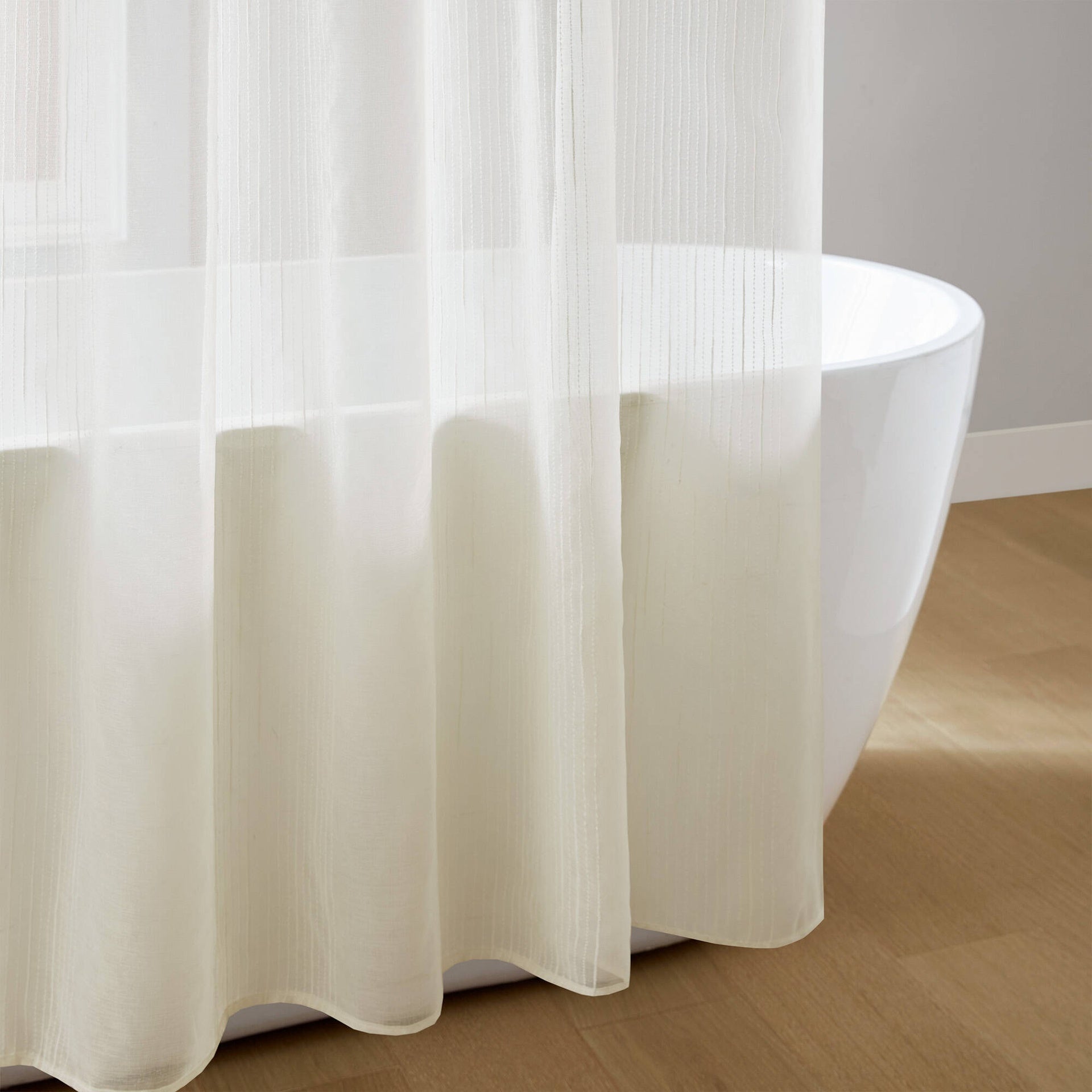1-Piece 72x72" Sheer Shower Curtain,Ivory