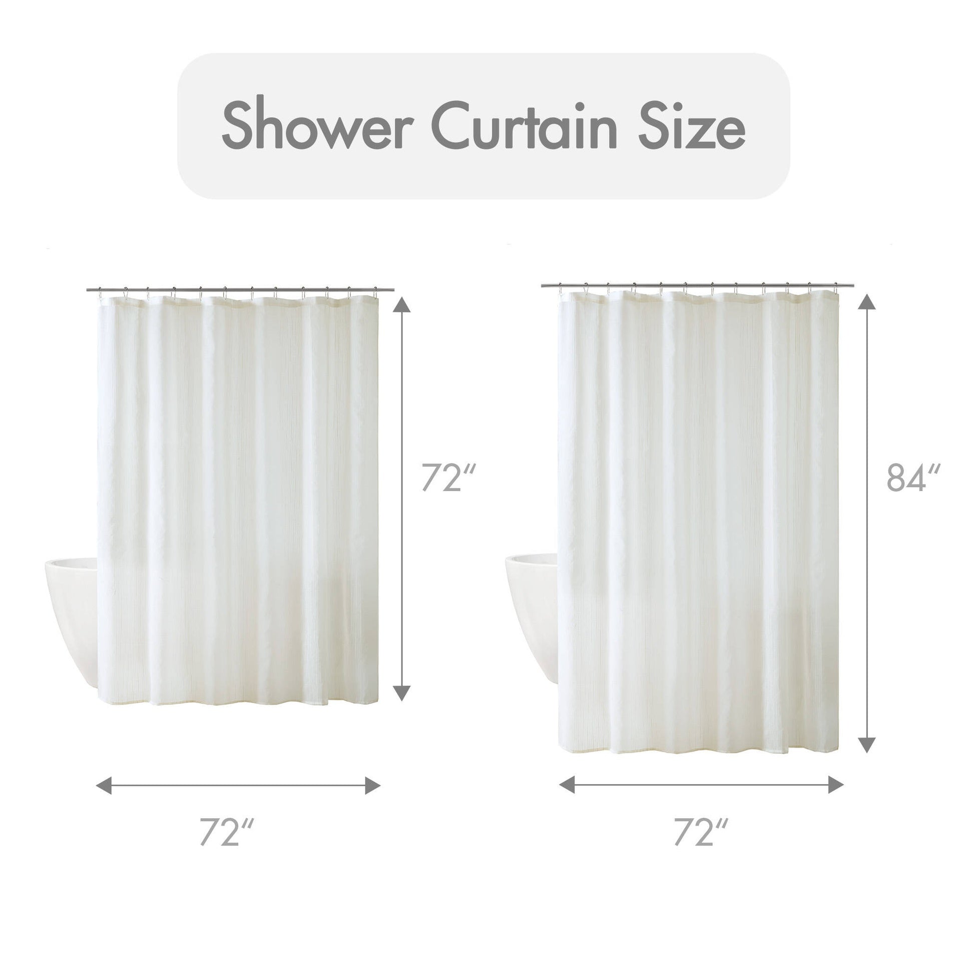 1-Piece 72x72" Sheer Shower Curtain,Ivory