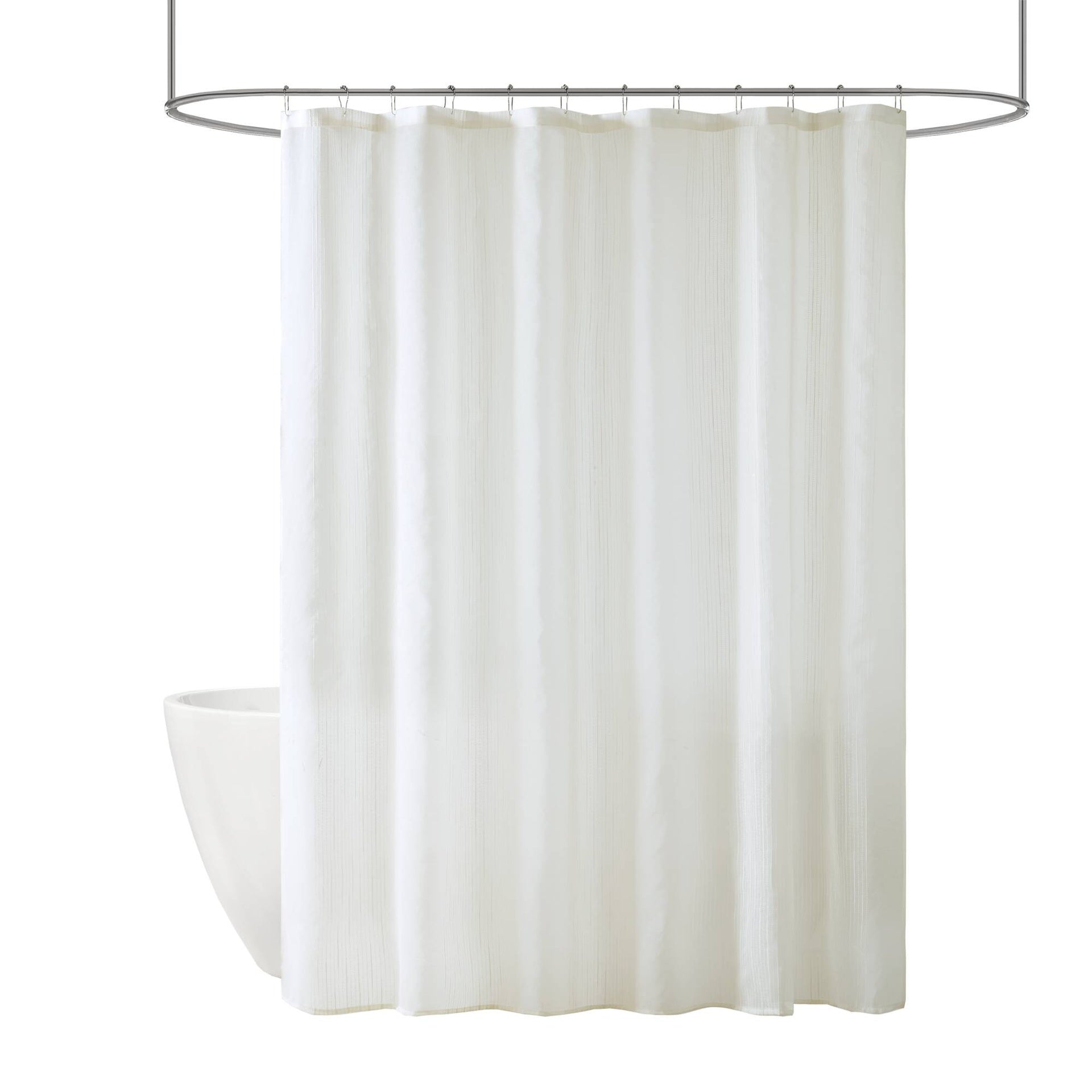 1-Piece 72x72" Sheer Shower Curtain,Ivory