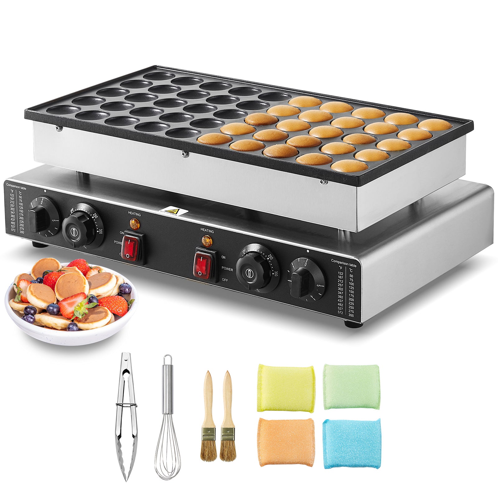 50PCS 43mm Mini Dutch Pancake Maker Commercial Dorayaki Baker 1700W