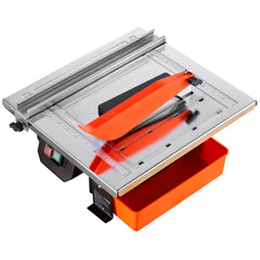 Wet Tile Saw, 7-inch 65Mn Steel Blade, 3500 RPM Induction Motor, Tile Cutter Wet Saw with Water Reservoir, 0-45 Degrees Miter Angle for Cutting Tiles and Stones, for DIY Enthusiasts
