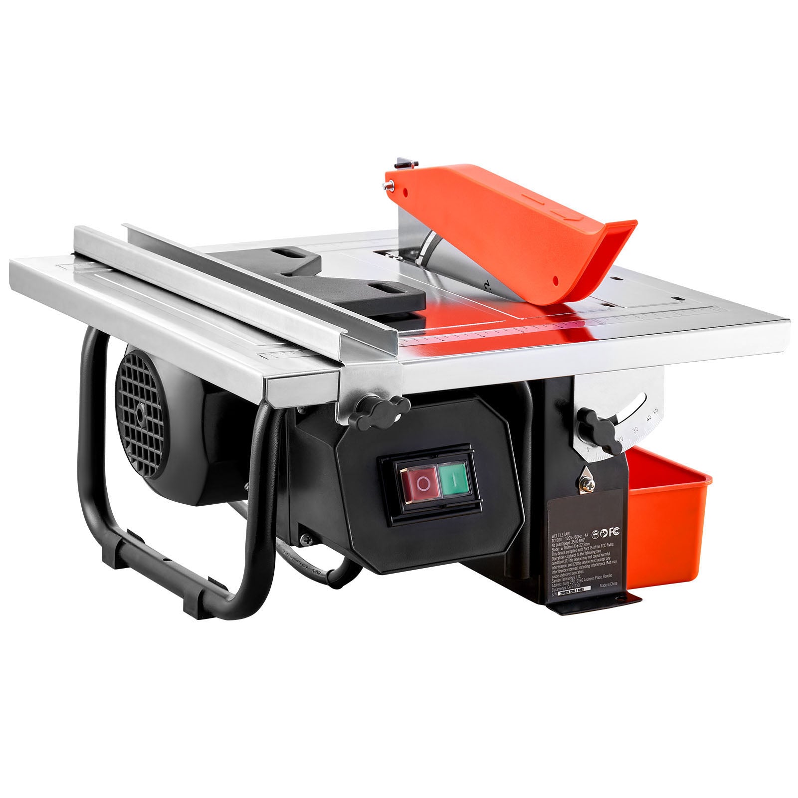 Wet Tile Saw, 7-inch 65Mn Steel Blade, 3500 RPM Induction Motor, Tile Cutter Wet Saw with Water Reservoir, 0-45 Degrees Miter Angle for Cutting Tiles and Stones, for DIY Enthusiasts