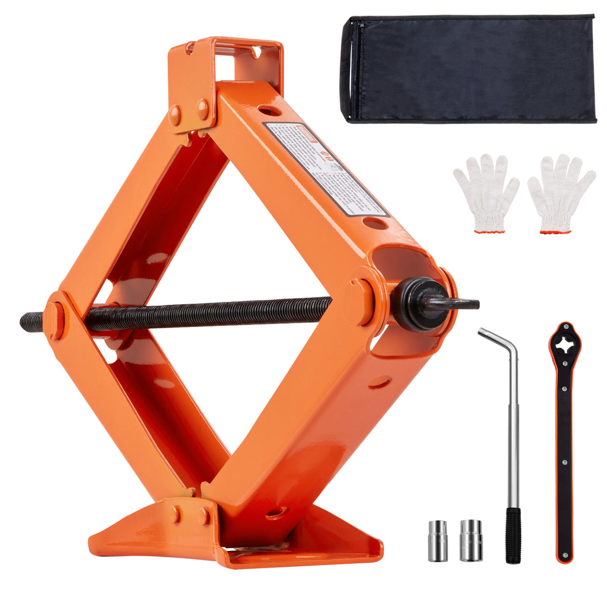Scissor Jack, 2.5 Ton/5512 lbs Scissor Car Jack, 3.7"-17.1" Lifting Range Scissor Lift Jack with Ratcheting Handle and L-Wrench, Portable Tire Jack for Cars Trucks Sedans MPVs