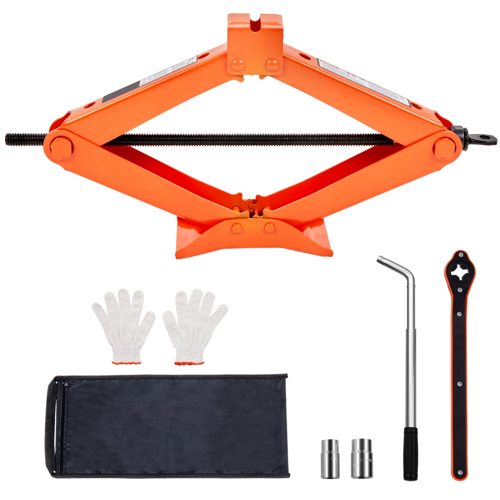 Scissor Jack, 2.5 Ton/5512 lbs Scissor Car Jack, 3.7"-17.1" Lifting Range Scissor Lift Jack with Ratcheting Handle and L-Wrench, Portable Tire Jack for Cars Trucks Sedans MPVs