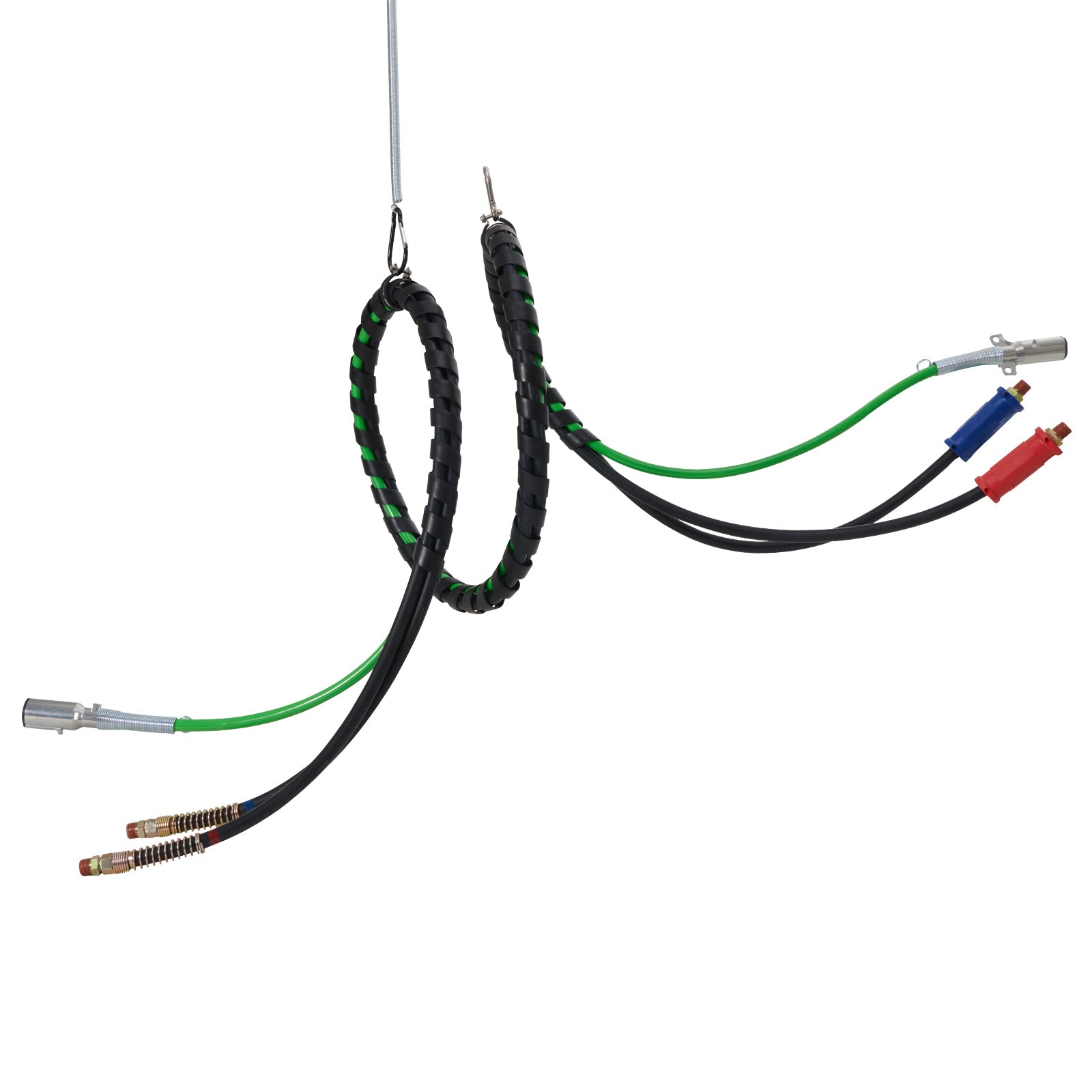 15FT Semi Truck Air Lines Kit with 2PCS Glad Hands, 3-in-1 Air Hoses & 7 Way ABS Electric Power Line, with 2PCS Gladhand Handles, 4PCS Seals and Tender Spring Kit for Semi Truck Trailer Tractor