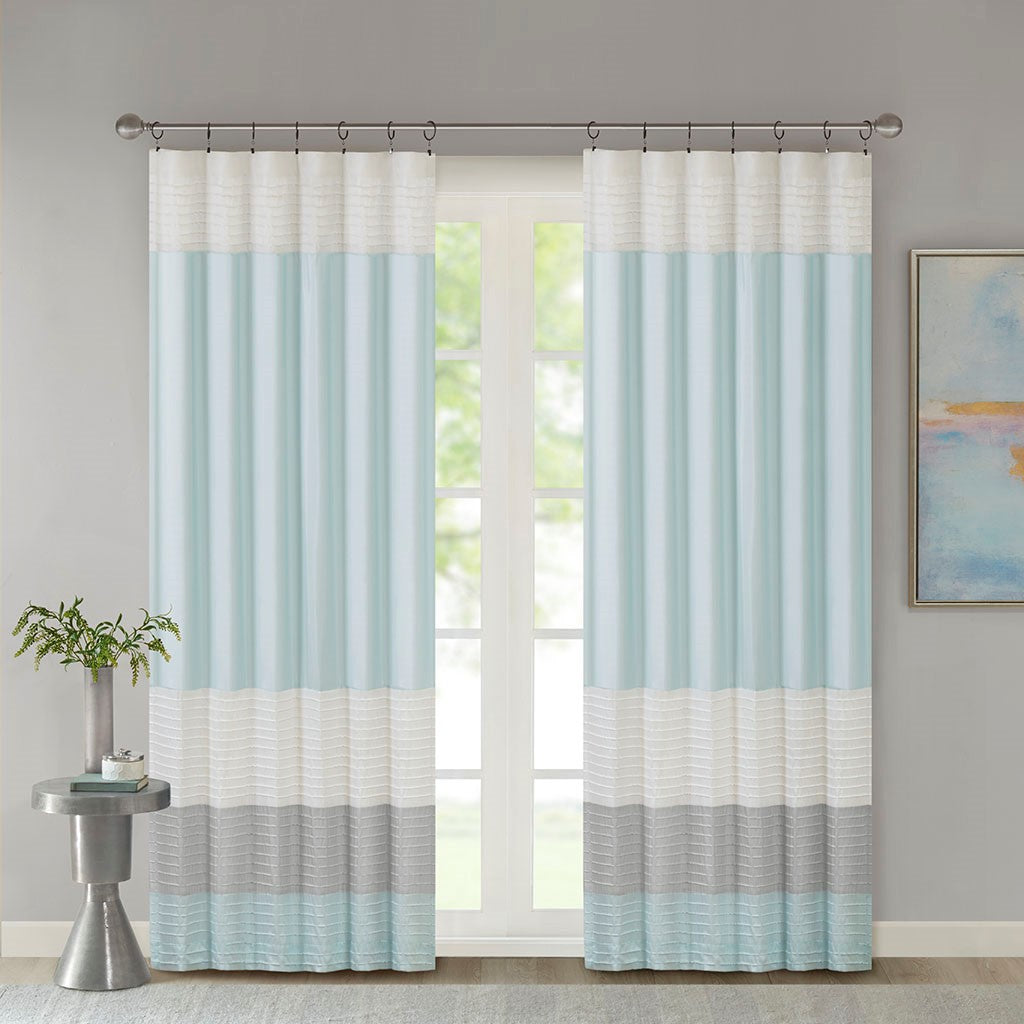 Polyoni Pintuck Curtain Panel(Only 1 Pc Panel)