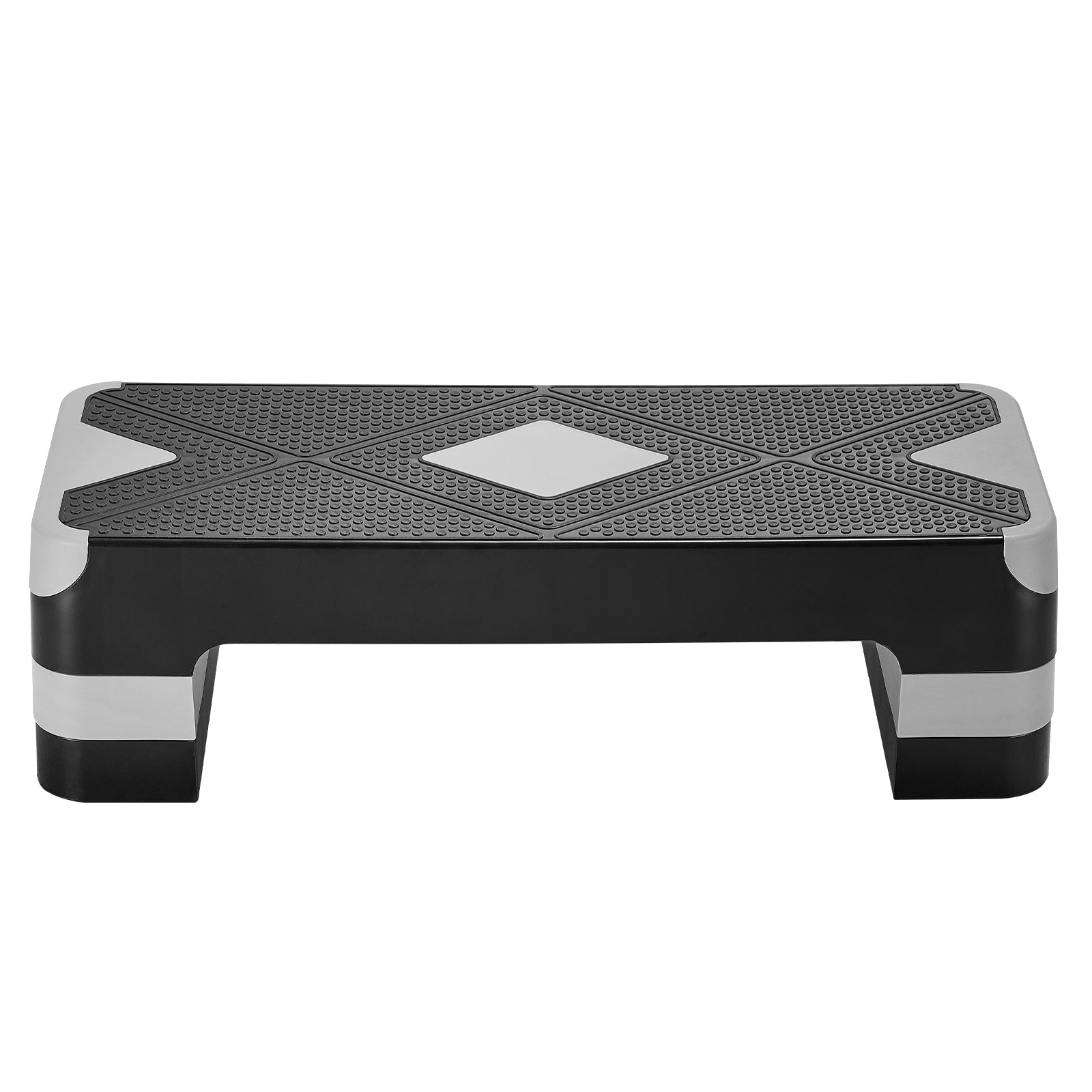 Aerobic Exercise Step Platform Height Adjustable Workout Stepper 4 Riser Gray