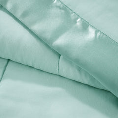 Lightweight Down Alternative Blanket with Satin Trim Seafoam King