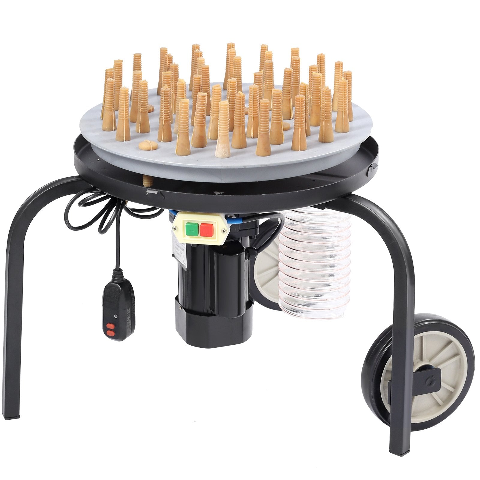 Chicken Plucker Machine, Feather Plucker with 20-inch Stainless Steel Drum, Defeathering Equipment with 108 Soft Fingers, Simple Debris Collection, 500W High Power Poultry Plucking