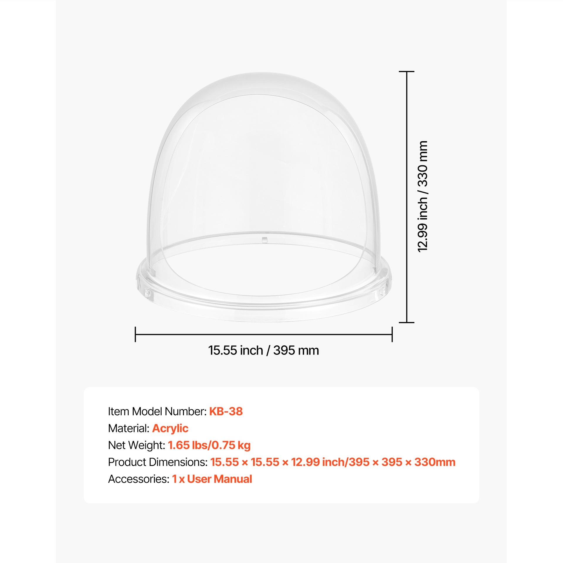 Cotton Candy Machine Cover, Transparent Acrylic Dome Bubble Shield, Cotton Candy Machine Bubble Shield Compatible with 15inch Cottons Candies Machines Bowl for Party, Shops, Bottom Groove Design