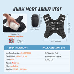 16lb Weighted Vest for Men Women Workout Equipment for Strength Training