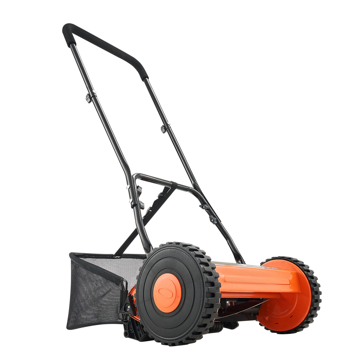 16" Manual Push Reel Lawn Mower 5-Blade Adjustable Height Grass Catcher 2 Wheels