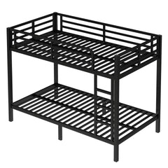 Metal Twin XL over Twin XL Bunk Bed for Teens and Adults,Space-Saving/Noise Reduced/No Box Spring Needed, Black