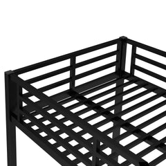 Metal Twin XL over Twin XL Bunk Bed for Teens and Adults,Space-Saving/Noise Reduced/No Box Spring Needed, Black