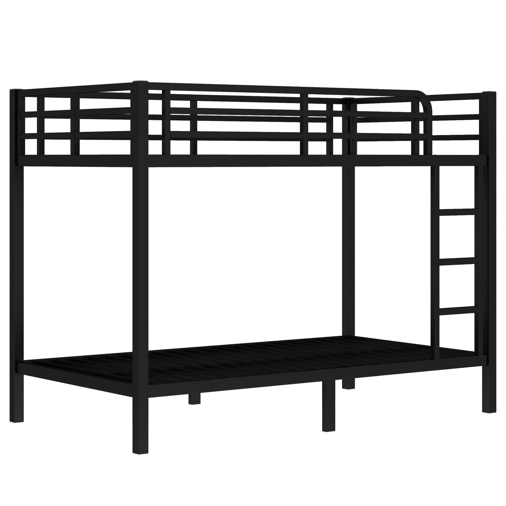 Metal Twin XL over Twin XL Bunk Bed for Teens and Adults,Space-Saving/Noise Reduced/No Box Spring Needed, Black