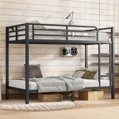 Metal Twin XL over Twin XL Bunk Bed for Teens and Adults,Space-Saving/Noise Reduced/No Box Spring Needed, Black