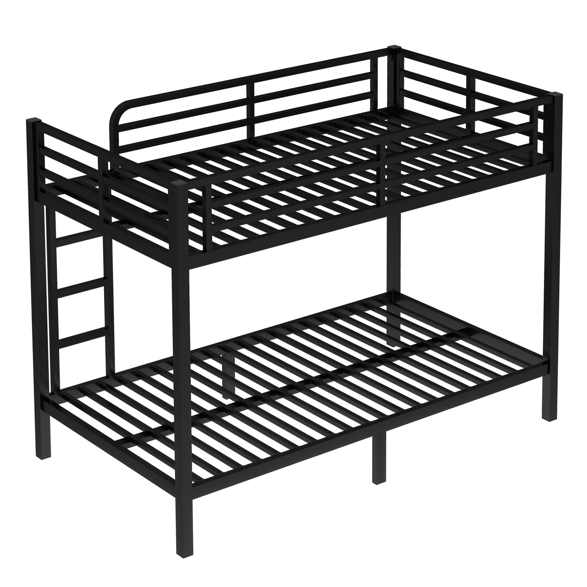 Metal Twin XL over Twin XL Bunk Bed for Teens and Adults,Space-Saving/Noise Reduced/No Box Spring Needed, Black