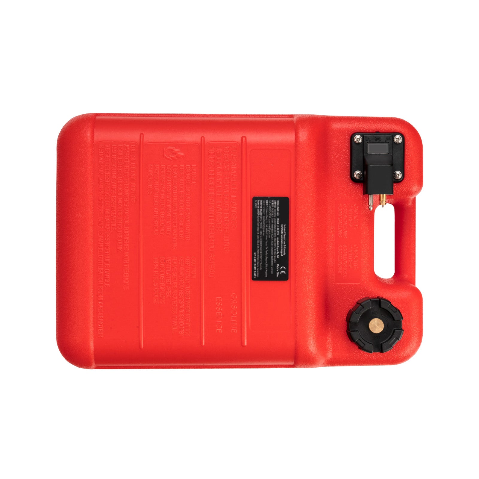 Marine Fuel Tank, 6.34 Gallon/24L, Portable Boat Fuel Gas Tank for Outboard Engine Boats, Plastic Outboard Marine Boat Fuel Tank with Hose, Easy to Carry for Yacht, Fishing Boat, Deck Boat, Red