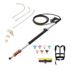 Pressure Washer Telescoping Wand 21 ft Brush Head Included Telescopic Spray Wand