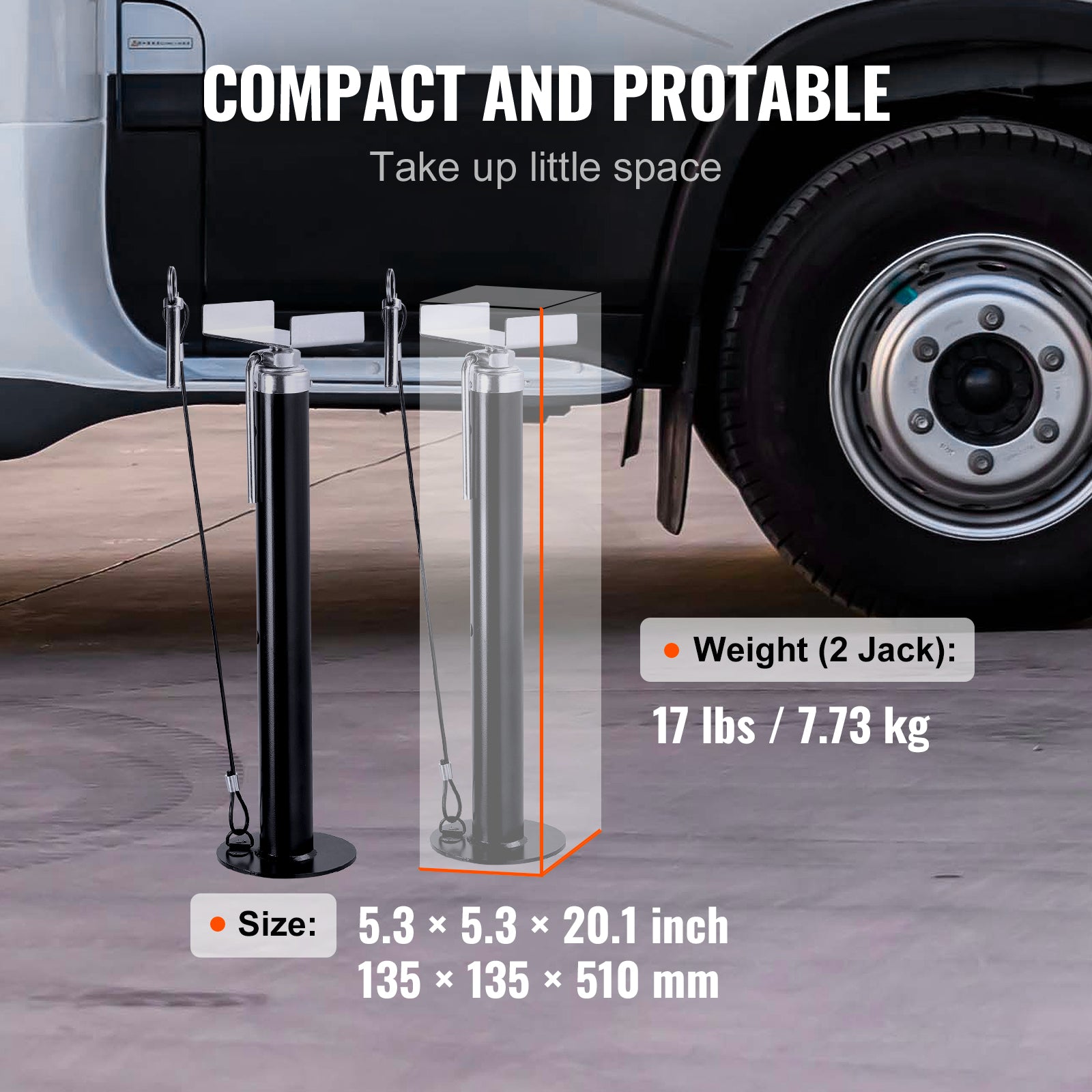 RV Slide Out Support Jacks, 5000 lbs Capacity Each Slide Out Stabilizer, Adjusts from 20"-48" Camper Slide Out Support Jacks, Heavy-duty Slideout Stabilizers for RV, Camper and Travel Trailer