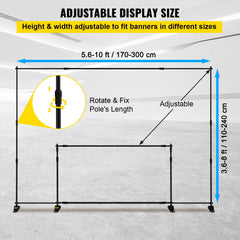 10 x 8 Ft Backdrop Banner Stand Adjustable Height and Width Newest Step and Repeat for Trade Show Wall Exhibitor Photo Booth Background