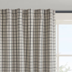 1PC 50x84" Plaid Rod Pocket and Back Tab Curtain Panel with Fleece Lining