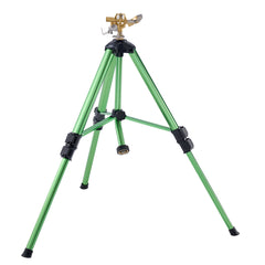Impact Sprinkler on Tripod Base, Heavy Duty Tripod Sprinklers with Brass Head & 3/4" Connector, 360 Degree Large Area Coverage Irrigation Sprinkler, Adjustable Heights Sprinkler for Yard Green