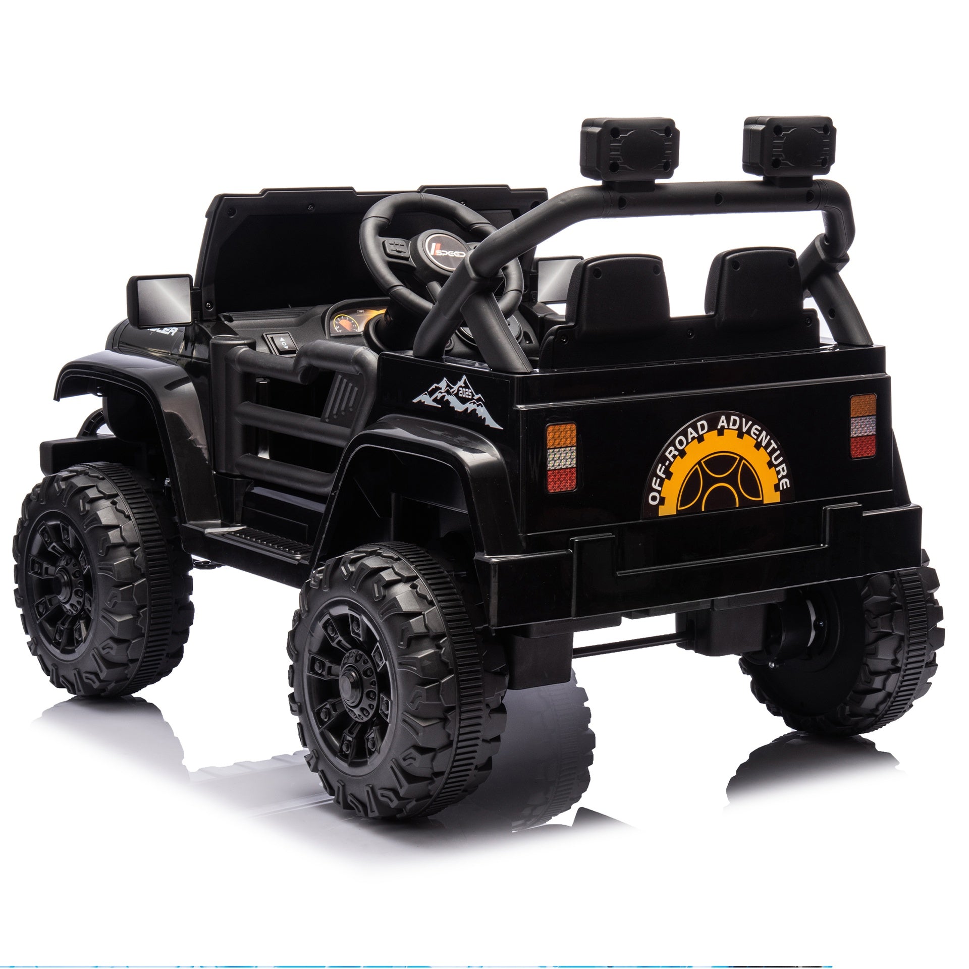 12V Kids Ride On Electric Car W/Parents Control,Dual drive, Four-wheel Suspension,With music,Bluetooth,MP3,USB,with headlights, steering wheel quick release,Slow start for Kids Aged 2-4.