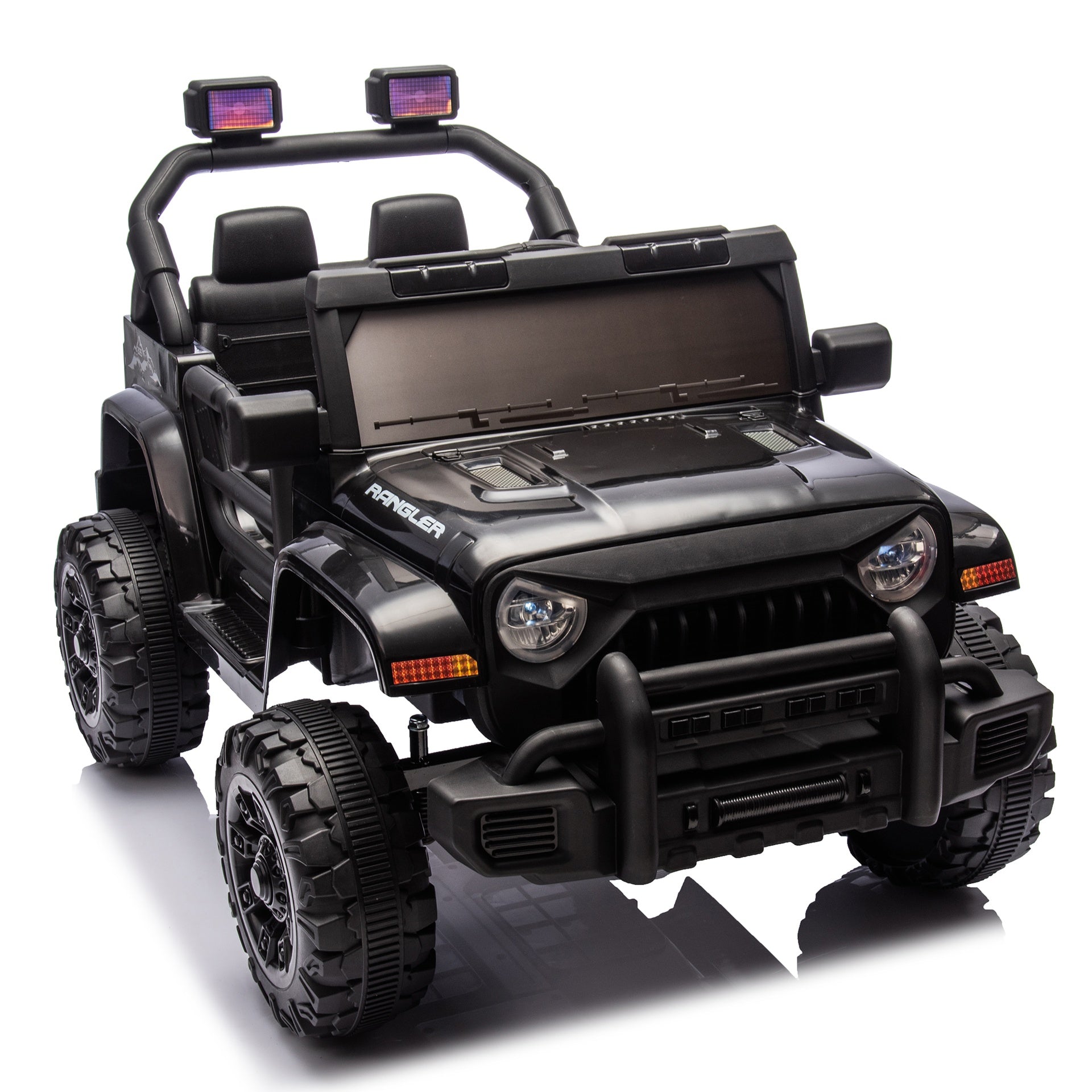 12V Kids Ride On Electric Car W/Parents Control,Dual drive, Four-wheel Suspension,With music,Bluetooth,MP3,USB,with headlights, steering wheel quick release,Slow start for Kids Aged 2-4.