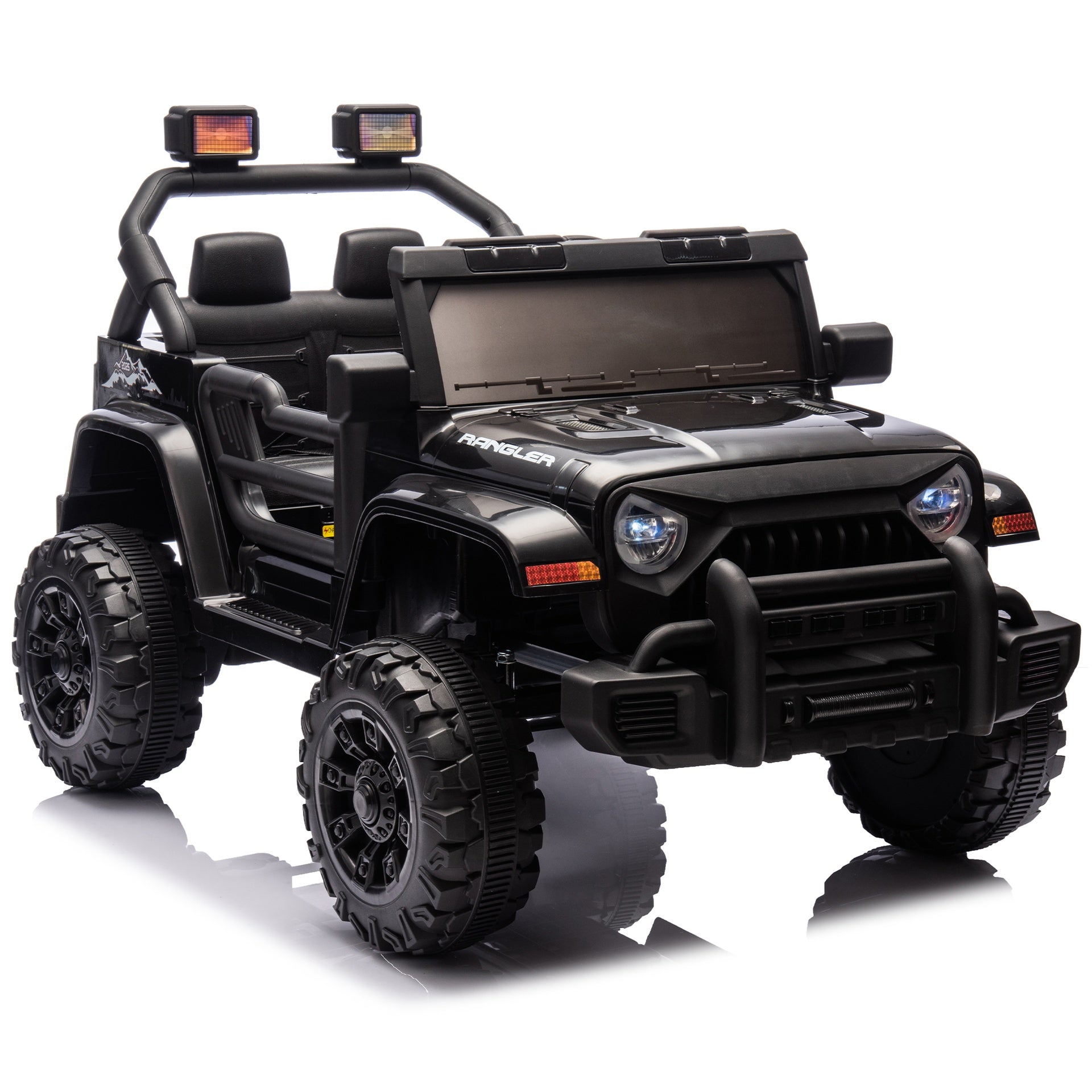 12V Kids Ride On Electric Car W/Parents Control,Dual drive, Four-wheel Suspension,With music,Bluetooth,MP3,USB,with headlights, steering wheel quick release,Slow start for Kids Aged 2-4.