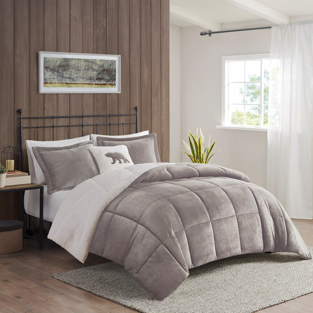 King Plush to Sherpa Down Alternative Comforter Set
