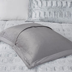Full/Queen Back Print Long Fur Comforter Mini Set