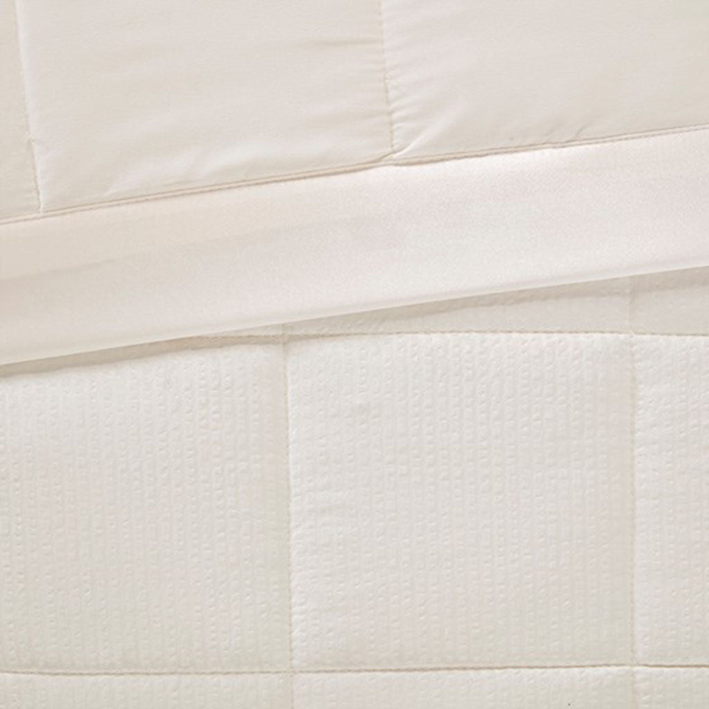 Oversized Down Alternative Blanket with Satin Trim Ivory King