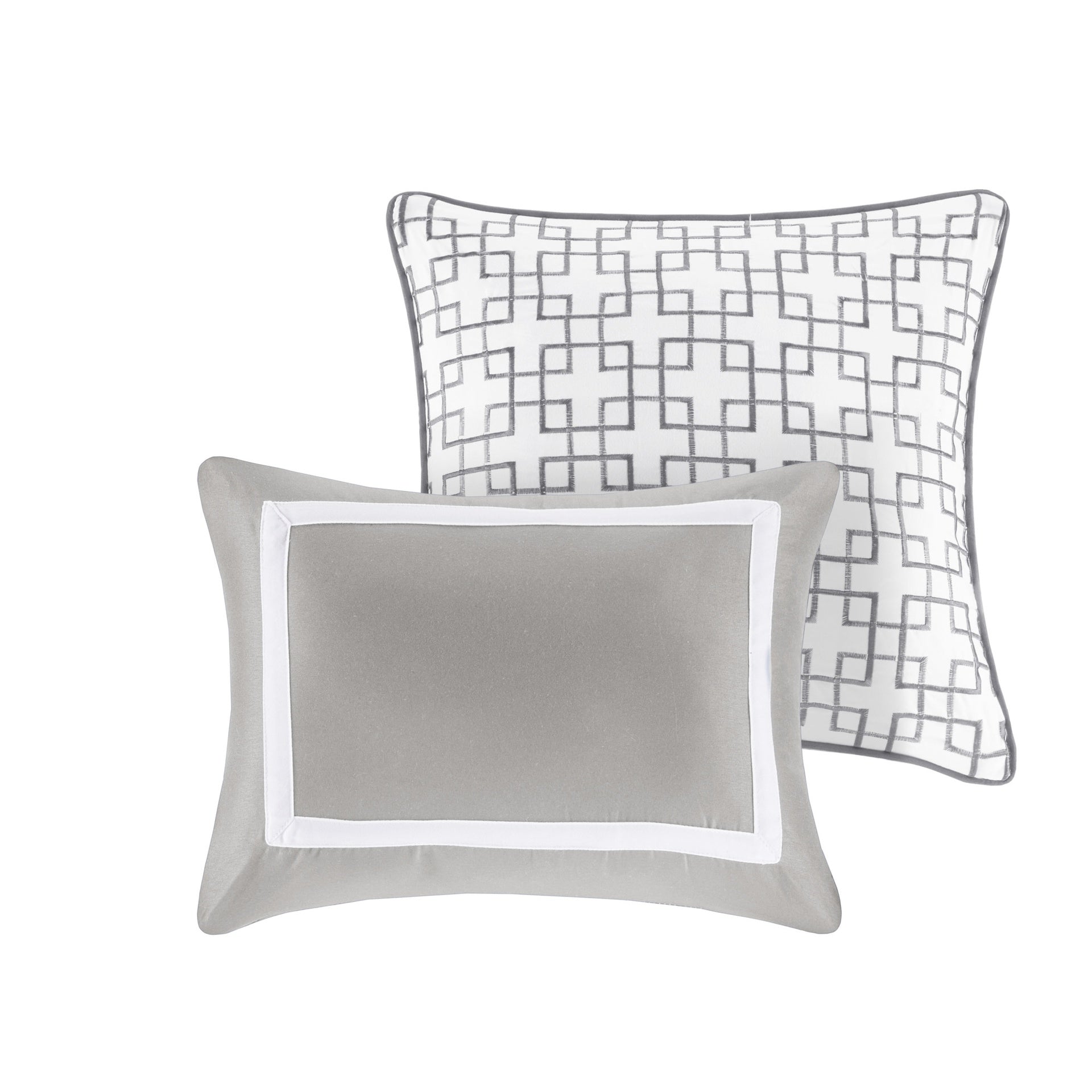 8 Piece Comforter and Quilt Set Collection Grey King/Cal King