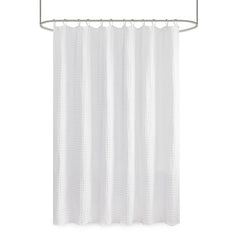 Super Waffle Textured Solid Shower Curtain