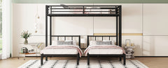Twin over Twin & Twin Bunk Beds for 3, Twin XL over Twin & Twin Bunk Bed Metal Triple Bunk Bed, Black