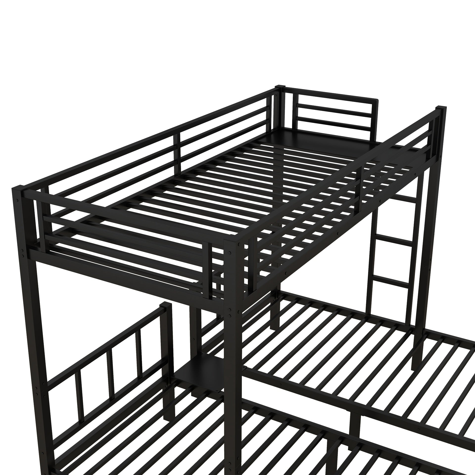 Twin over Twin & Twin Bunk Beds for 3, Twin XL over Twin & Twin Bunk Bed Metal Triple Bunk Bed, Black