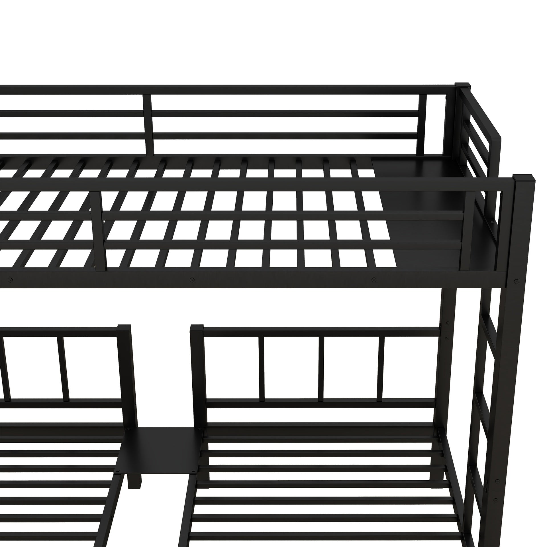 Twin over Twin & Twin Bunk Beds for 3, Twin XL over Twin & Twin Bunk Bed Metal Triple Bunk Bed, Black