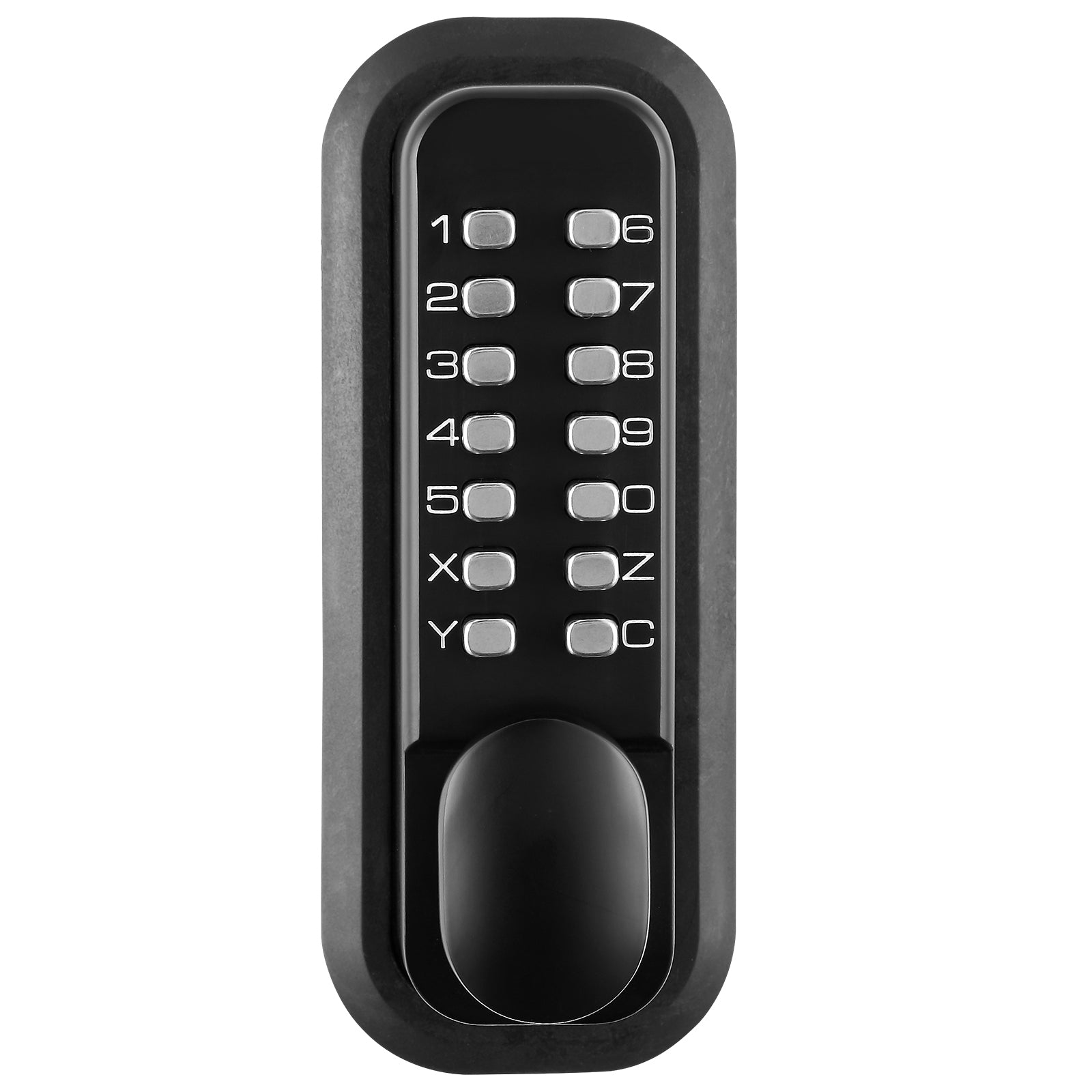 Mechanical Keyless Entry Door Lock, 14 Digit Keypad, Outdoor Gate Door Locks Set with Surface-mounted Latch, Water-proof Zinc Alloy, Keypad and Knob, Easy to Install, for Garden, Garage, Yard