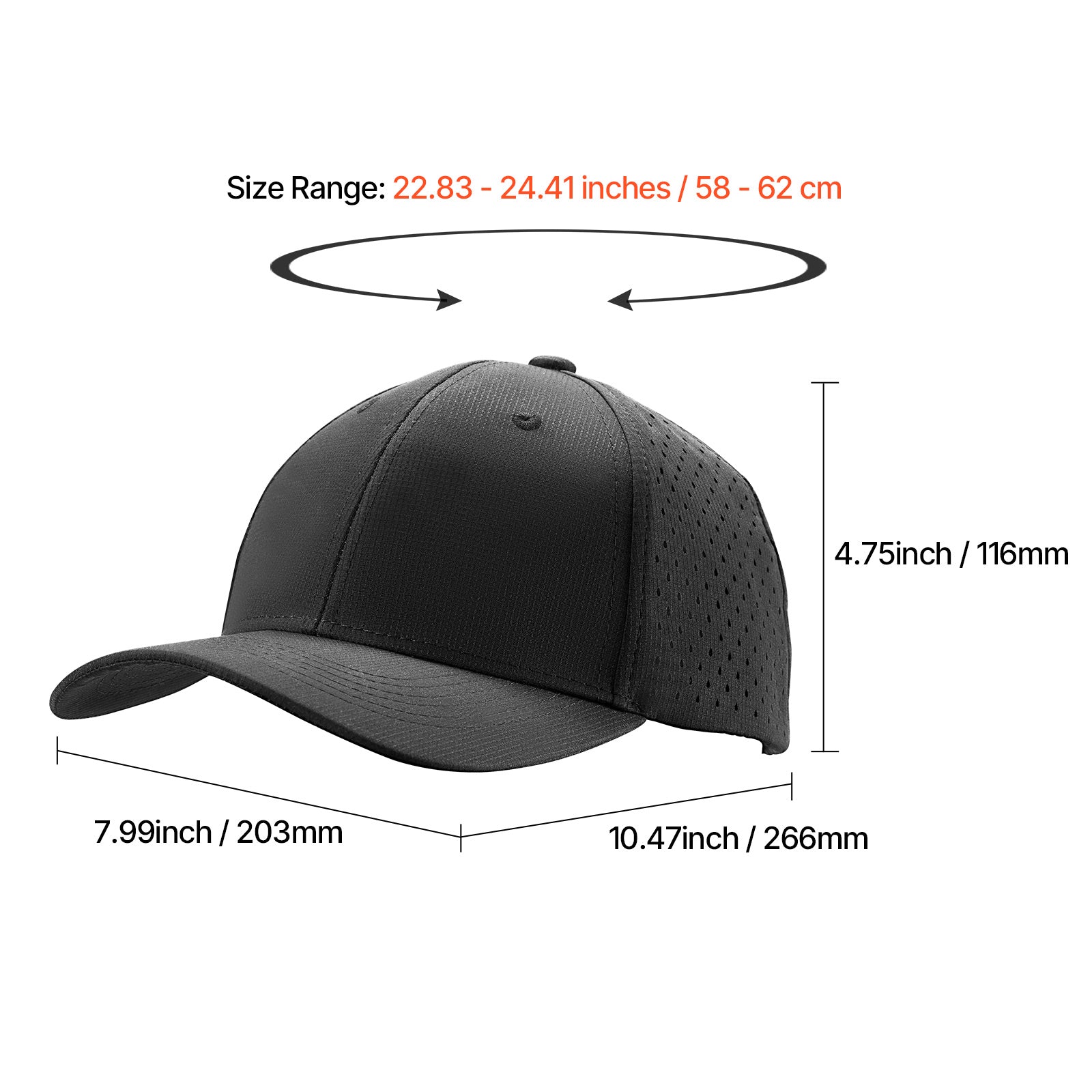 Baseball Cap Summer Thin Plain Baseball Hat with Breathable Fabric 1 Pc