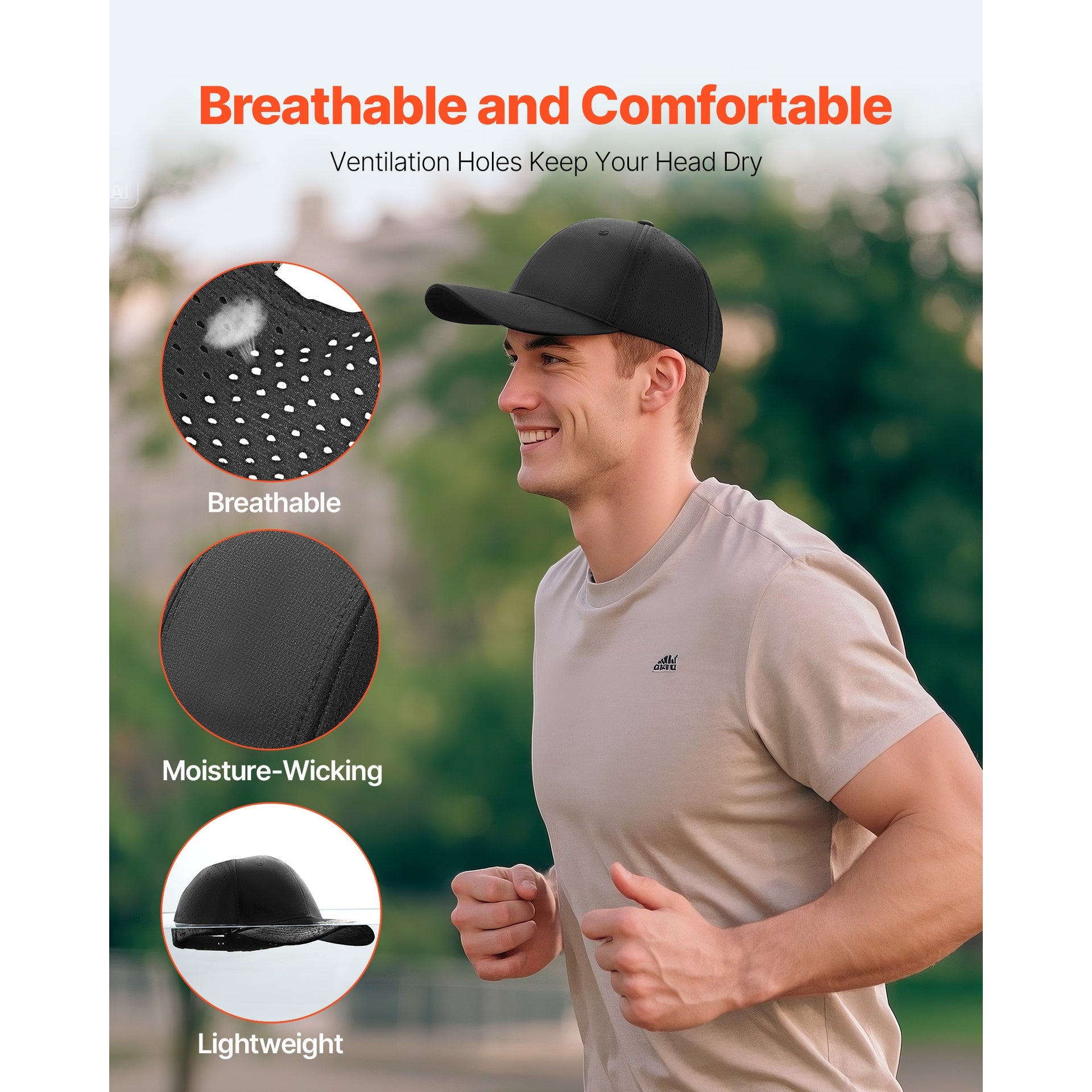 Baseball Cap Summer Thin Plain Baseball Hat with Breathable Fabric 1 Pc