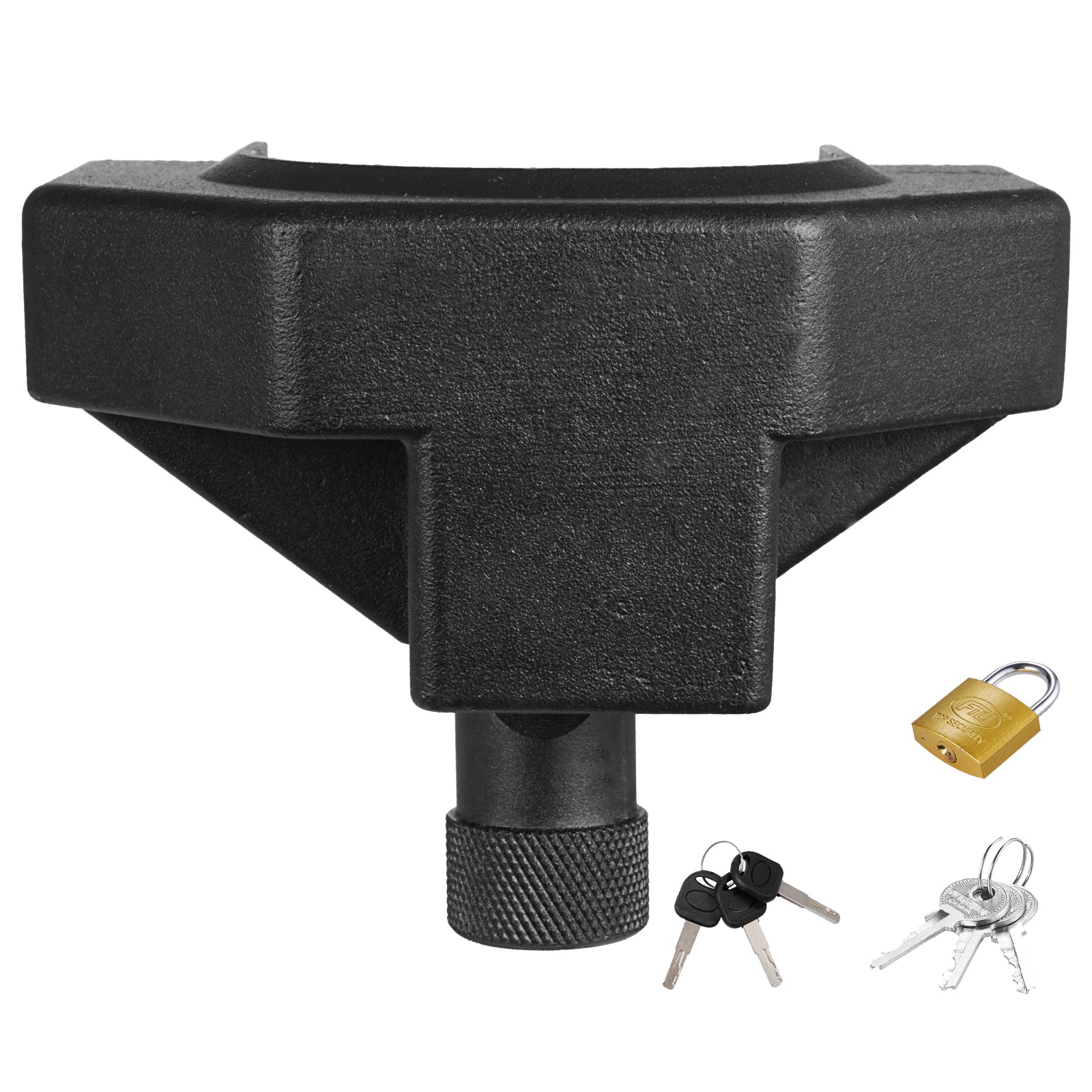 Trailer Hitch Lock Kit, Compatible with 2-5/16 in Couplers, Heavy-Duty Anti-Theft Trailer Ball Lock with 3 Keys & Padlock, Prying-Resistant & Impact-Resistant, Fits for RVs, Boats, Trailers