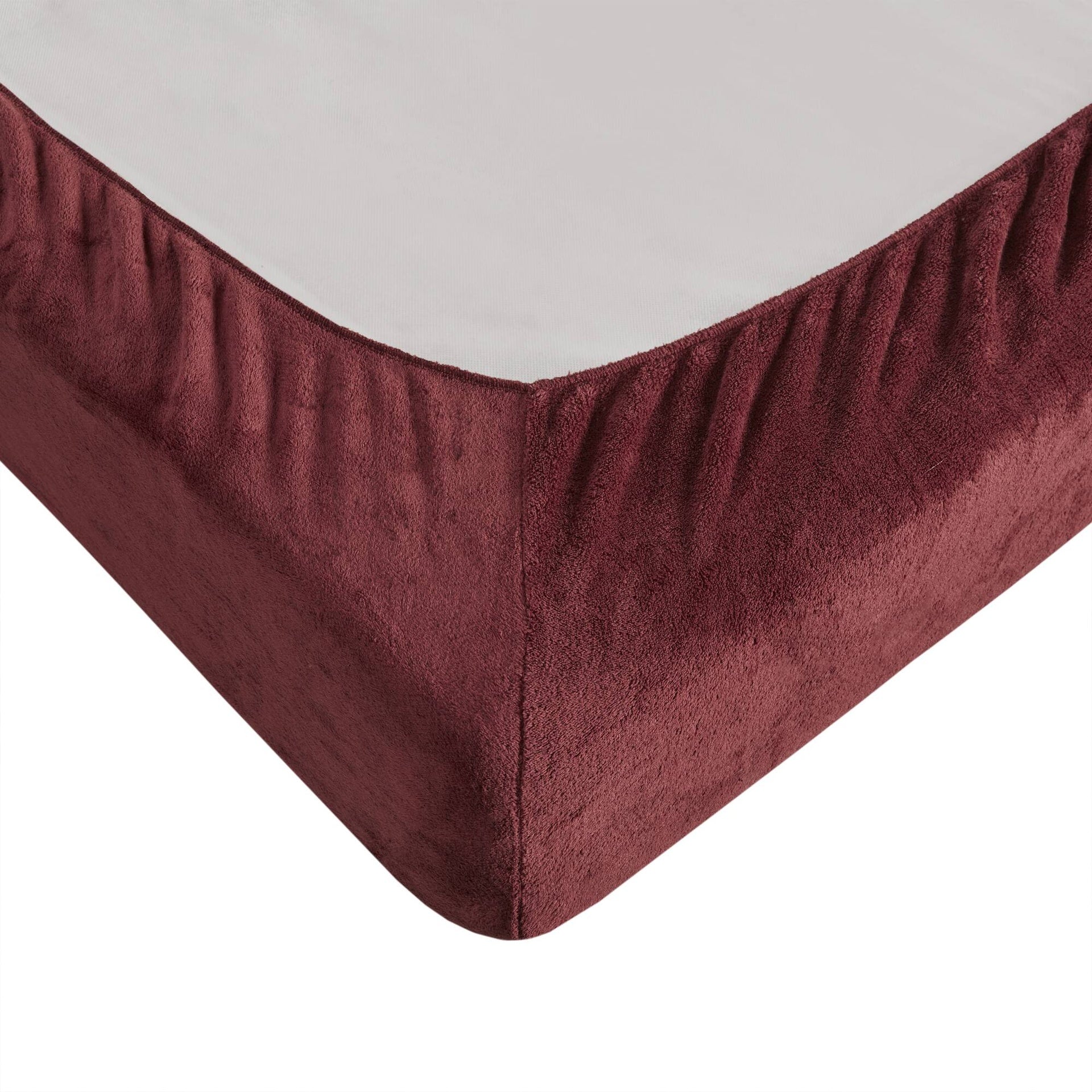 3 PCS Twin Micro Plush Sheet Set Burgundy