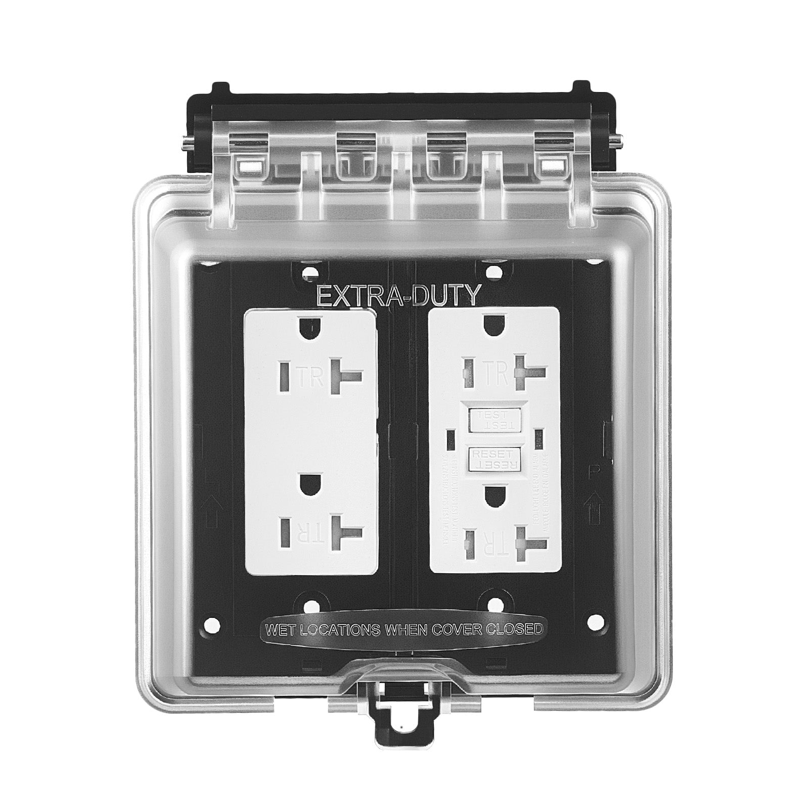 Outdoor Outlet Cover 2-Gang Lockable Weatherproof Electrical Outlet Cover
