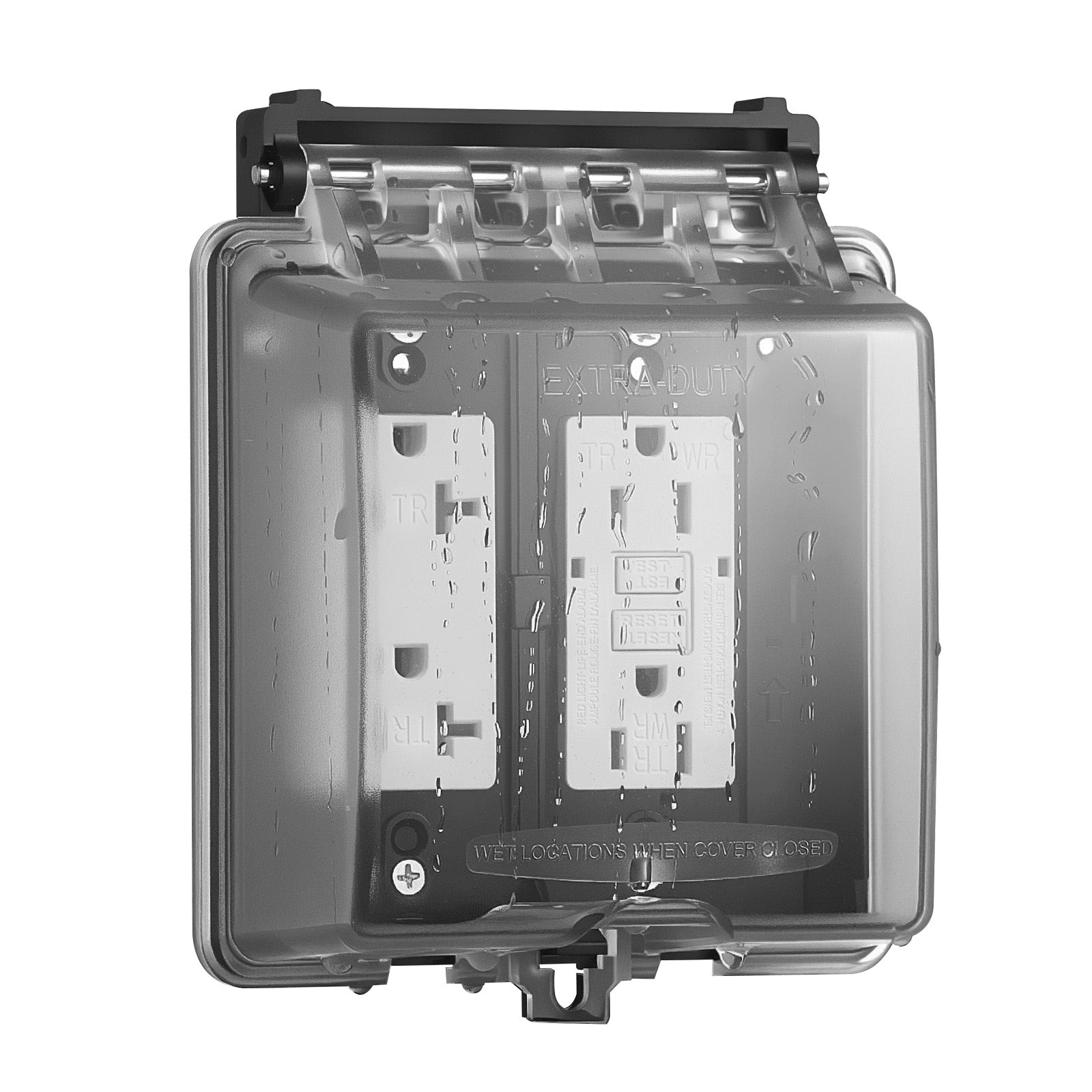 Outdoor Outlet Cover 2-Gang Lockable Weatherproof Electrical Outlet Cover