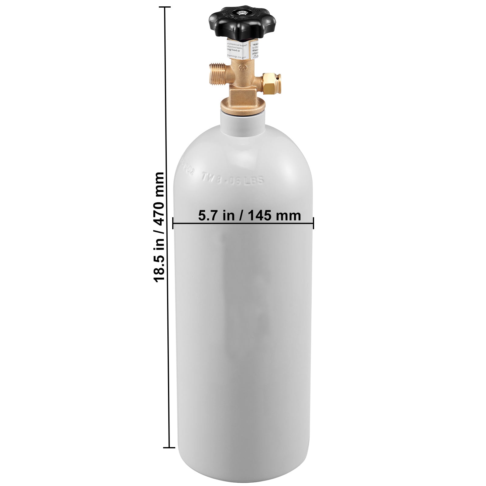 5 Lbs CO2 Tank Aluminum Gas Cylinder, Brand New CO2 Cylinder with Gray Spray Coating, CO2 Tank with CGA320 Valve, For Draft Soda Beer