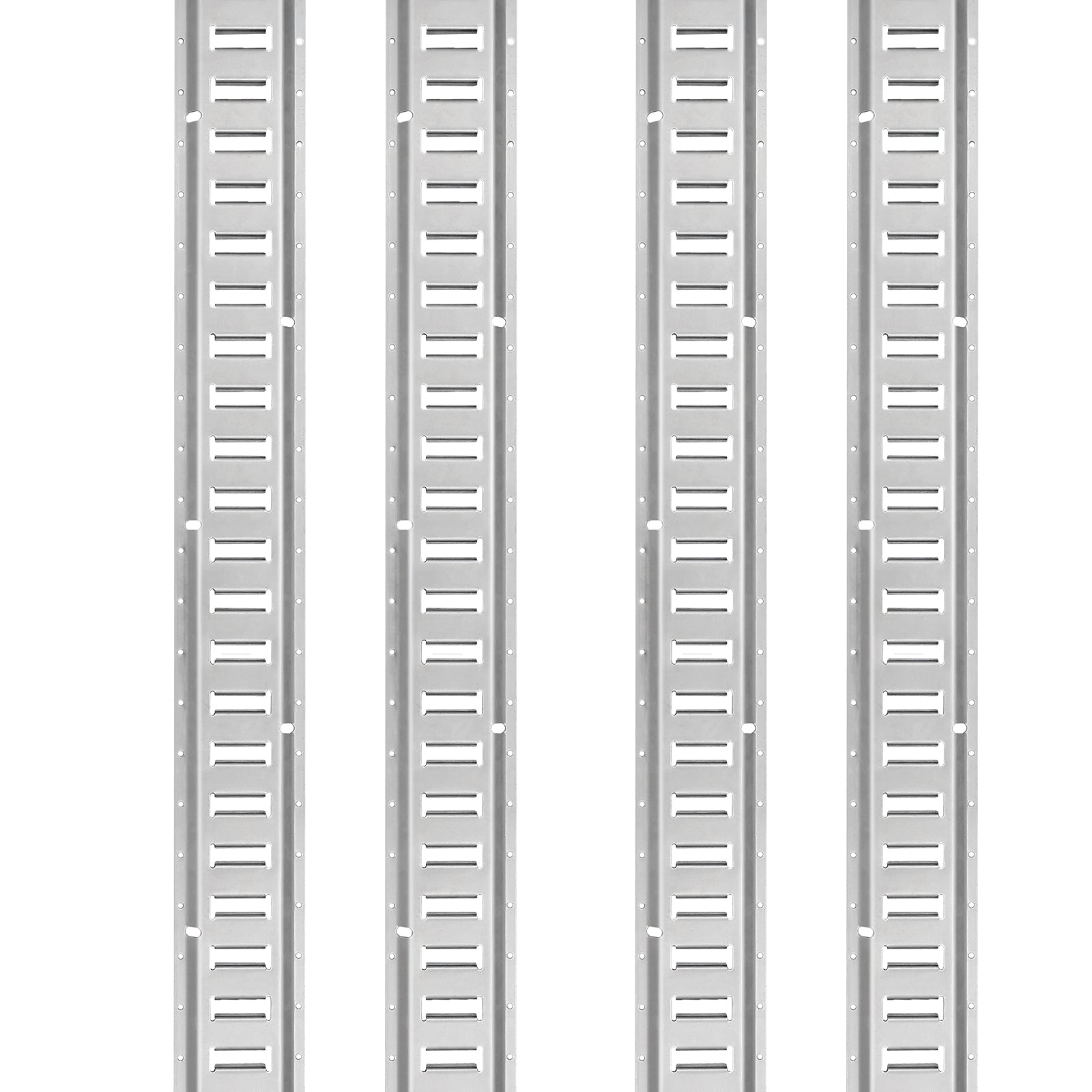 E Track Tie-Down Rail Kit, 34PCS 5FT E-Tracks Set Includes 8 Steel Rails & 2 Single Slot & 8 O Rings & 8 Tie-Offs w/D-Ring & 8 End Caps, Securing Accessories for Cargo, Motorcycles, and Bikes