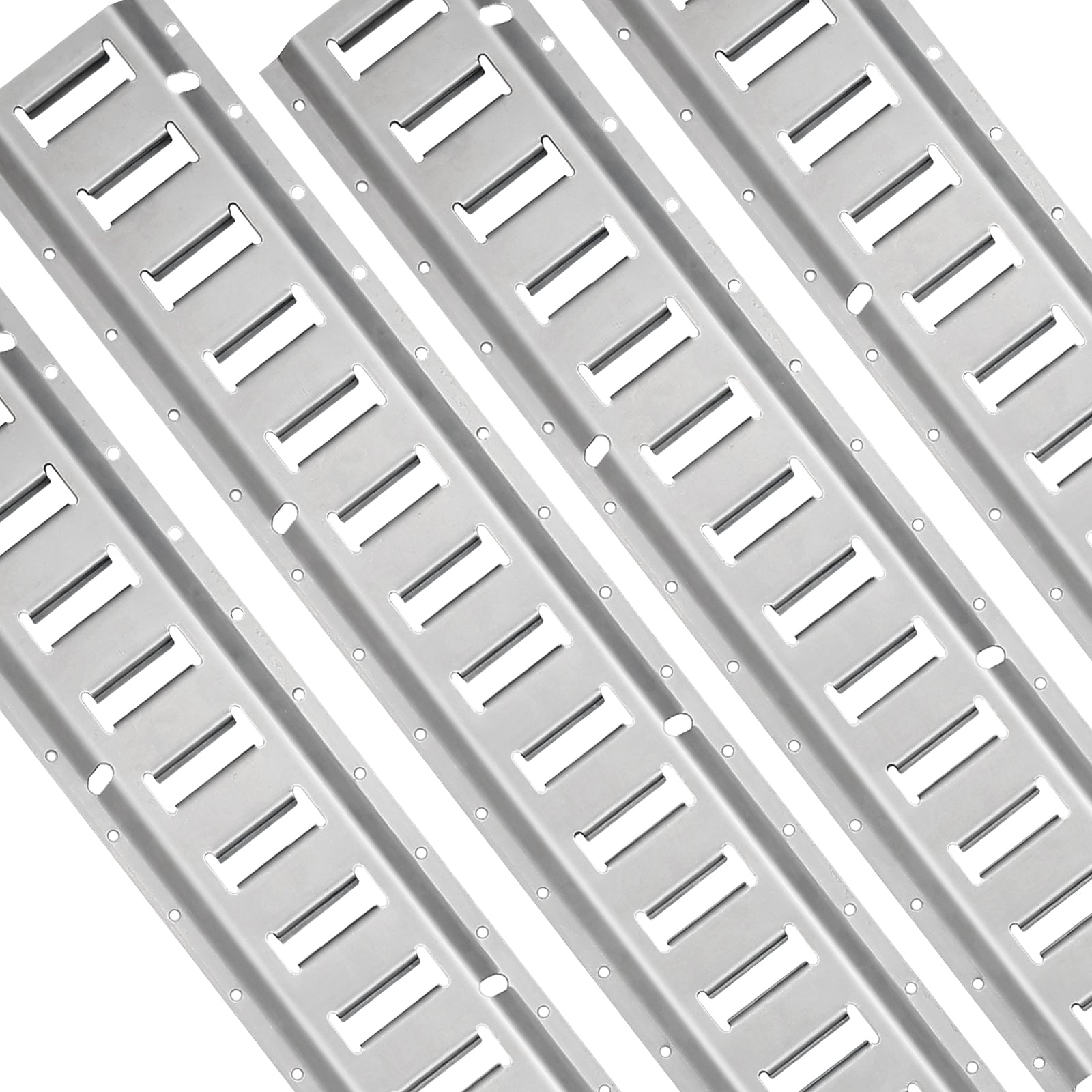 E Track Tie-Down Rail Kit, 34PCS 5FT E-Tracks Set Includes 8 Steel Rails & 2 Single Slot & 8 O Rings & 8 Tie-Offs w/D-Ring & 8 End Caps, Securing Accessories for Cargo, Motorcycles, and Bikes