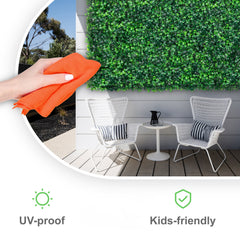 12PCS 20x20inch Artificial Boxwood Panels,Boxwood Hedge Wall Panels,Artificial Grass Backdrop Wall 1.6",Privacy Hedge Screen UV Protected for Outdoor Indoor Garden Fence Backyard